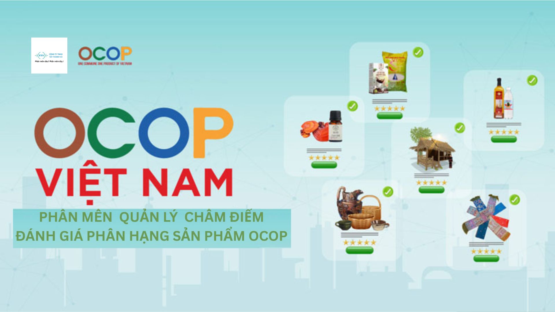 Phần mềm Quản lý và chấm điểm, đánh giá phân hạng sản phẩm OCOP